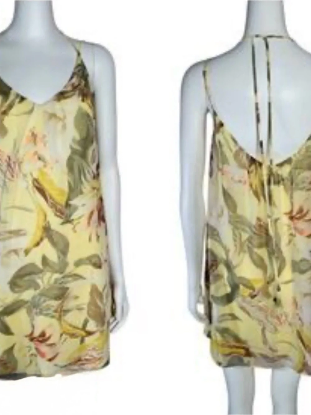 White House Black Market Yellow Floral Slip Mini Dress - Picture 3 of 5